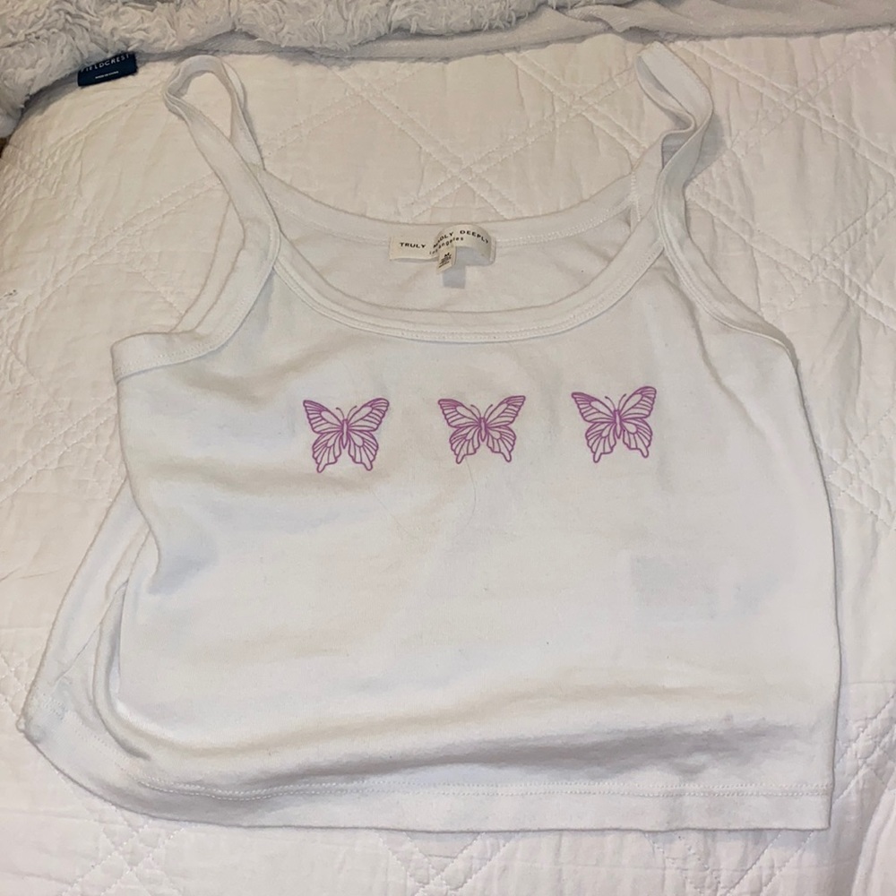 Butterfly crop pacsun tank top